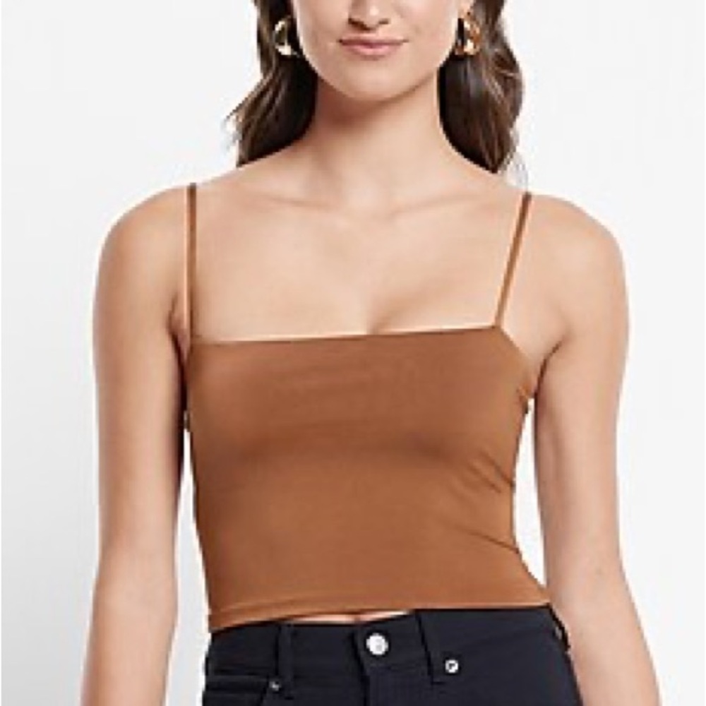 Express Body Contour Silky Square Neck Cropped Cami